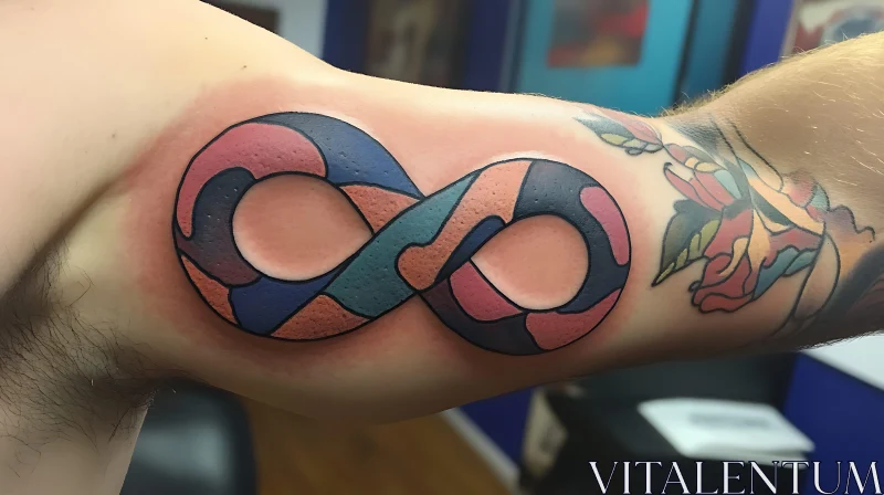 Colorful Infinity Tattoo on Arm AI Image