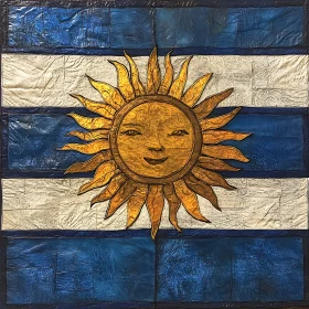 Flag with Sun Face Art