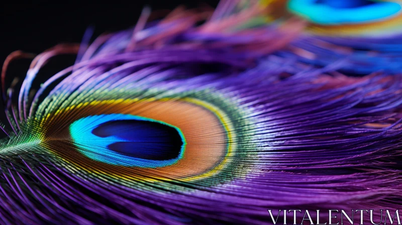 Close-Up Peacock Feather - A Color Splash of Nature's Wonder AI Image