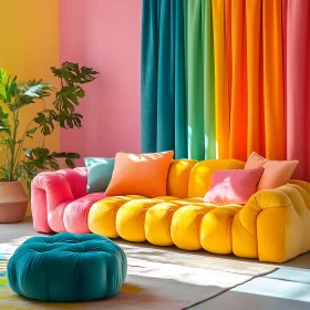 Rainbow Hued Interior with Modern Furniture