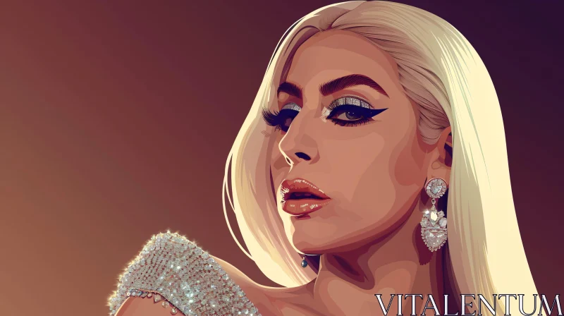 AI ART Digital Artwork Featuring Lady Gaga