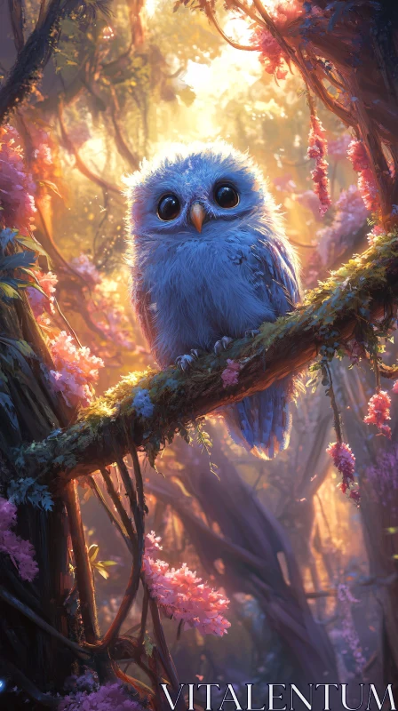 AI ART Mystical Forest Owl Scene