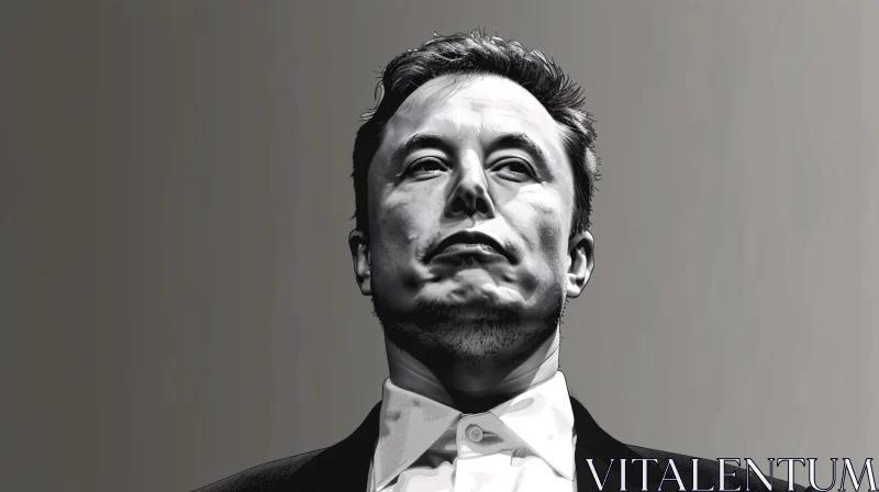 AI ART Elon Musk in Monochrome