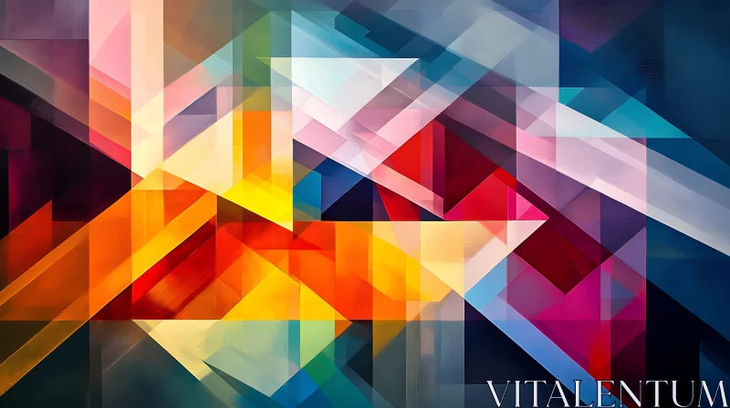 Colorful Geometric Patterns in Abstract Art AI Image