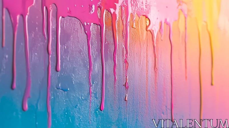 Magenta Paint Dripping Abstract Background AI Image