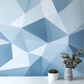 Modern Interior with Blue Geometric Design