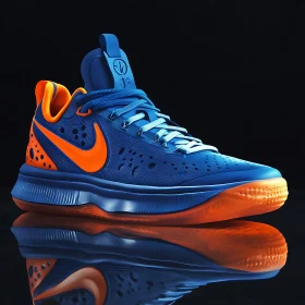 Reflective Blue and Orange Fashion Sneaker