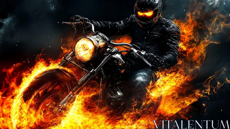 AI ART Burning Motorcycle Ride