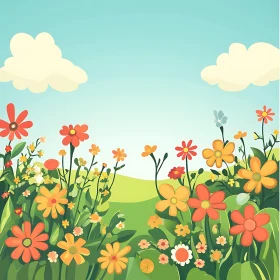 Cartoon Flower Field