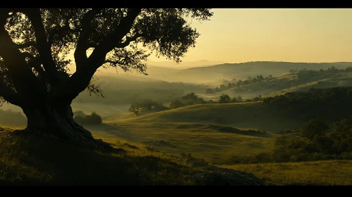 Misty Hills at Sunrise