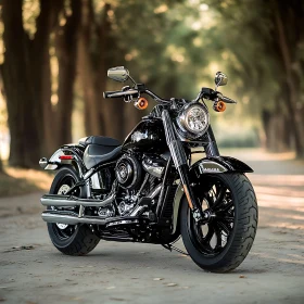 Classic Motorcycle on Dirt Road