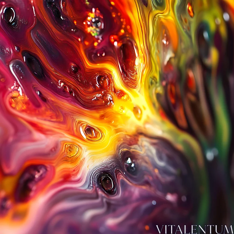 Viscous Liquid: Colorful Abstract Design AI Image