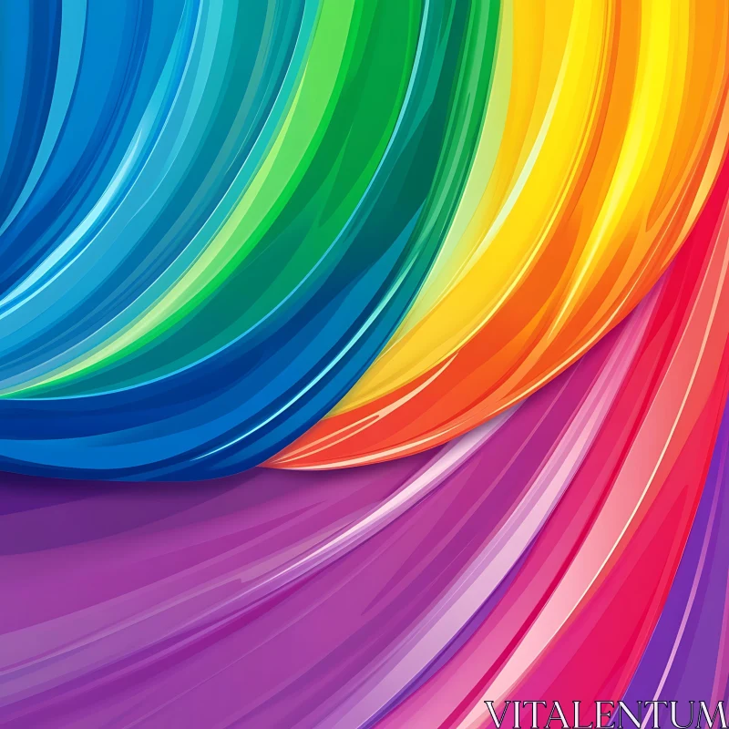 AI ART Rainbow Hues Abstract Swirls Design