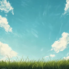 Sky Above Green Grass Landscape