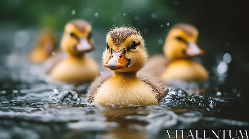 AI ART Charming Baby Ducks in Nature