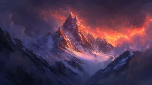 Majestic Mountain Scenery during Sunset