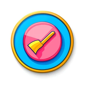 Stylized Broom Cleaning Icon