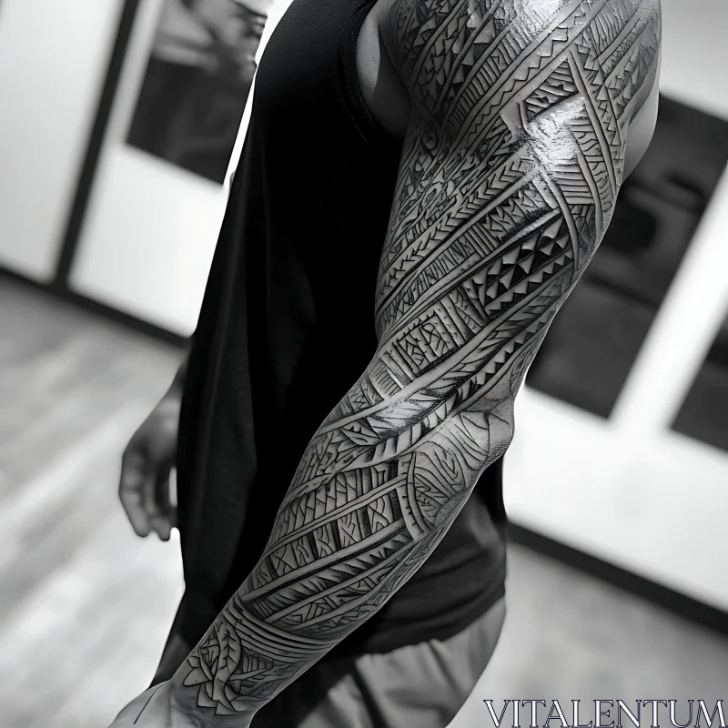 Detailed Tribal Art Tattoo AI Image