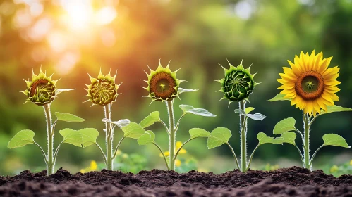 Sunflower Growth Cycle Art