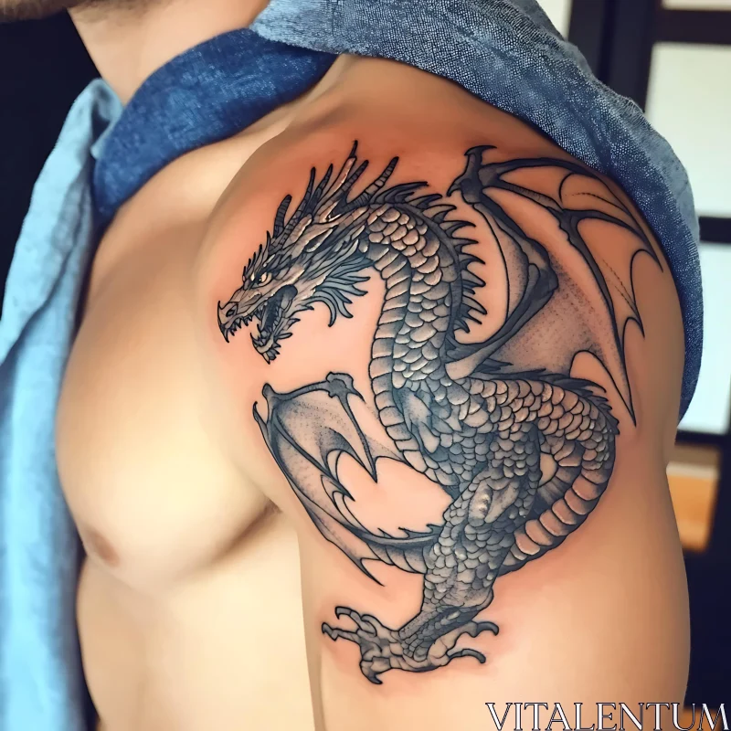 Fierce Dragon Tattoo Artwork AI Image