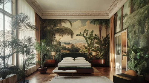 Lush Tropical Bedroom Retreat