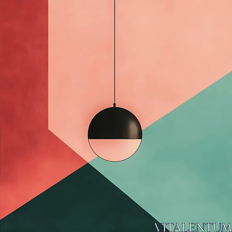 Modern Abstract Design with Spherical Pendant AI Image