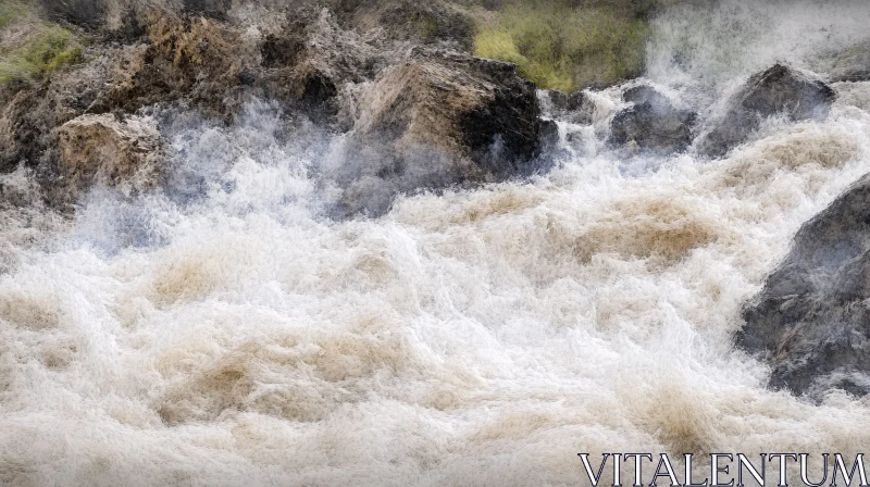 AI ART White Water Rapids Cascading Over Rocky Terrain