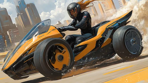 Cityscape Motorcycle Racing