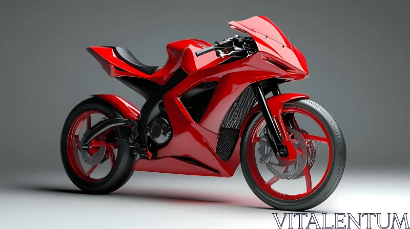 Sportbike in Red Studio Shot AI Image