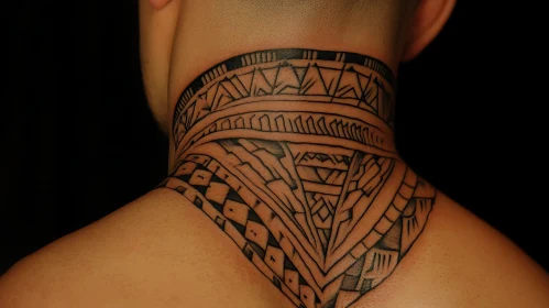 Geometric Tattoo on Neck