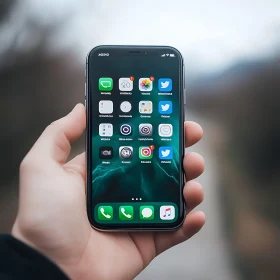 Mobile Device Displaying App Icons