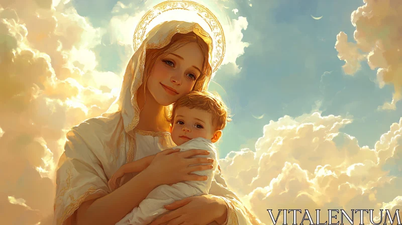 AI ART Mother's Love: A Heavenly Portrait