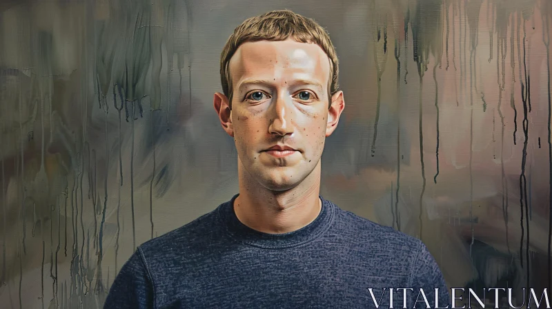 Abstract Digital Art Portrait of Mark Zuckerberg AI Image