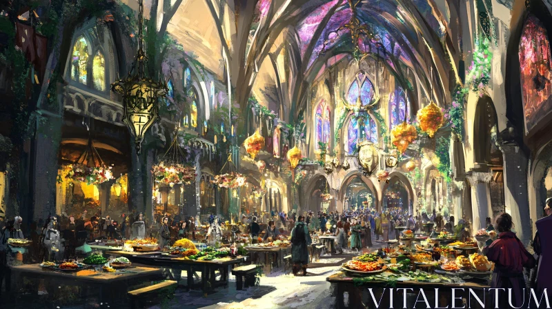 A Majestic Banquet Scene AI Image