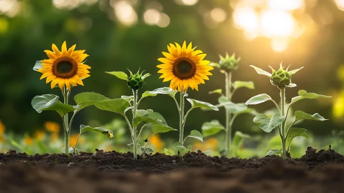 Sunlit Sunflower Garden