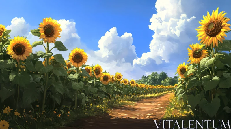 AI ART Golden Sunflowers in Full Bloom