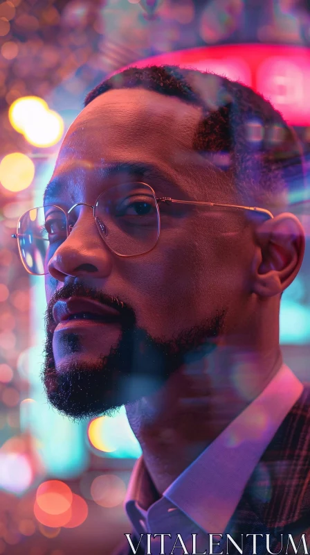 AI ART Will Smith Stylish Neon Portrait