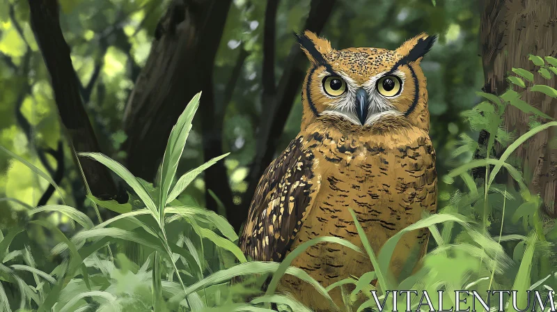 Majestic Forest Owl AI Image