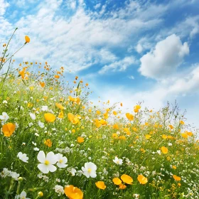 Field of Flowers, Blue Sky