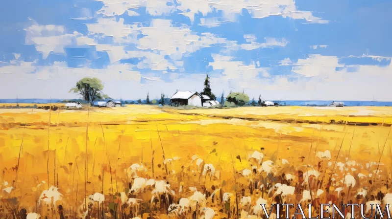 AI ART Scenic Landscape of Golden Field