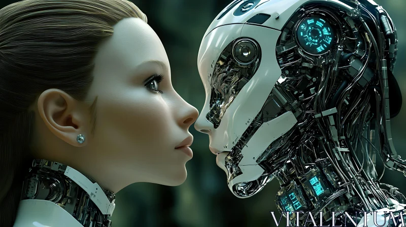 Intriguing Human-Robot Connection AI Image