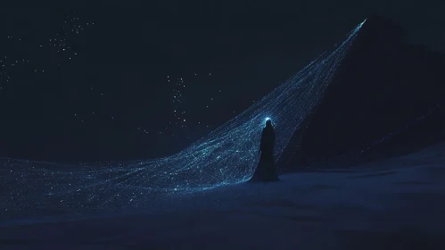 Silhouette in a Starry Night