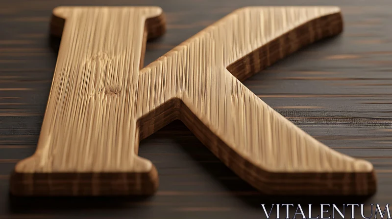 AI ART Letter K in Wood