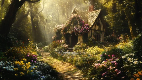 Floral Cottage in the Woods