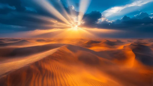 Stunning Desert Sunset and Sand Dunes