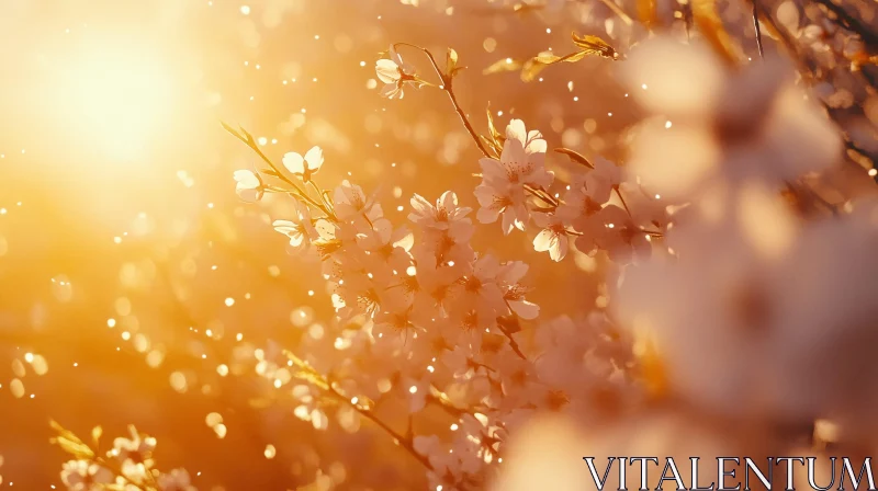 Dreamy Flowers in Warm Glow AI Image