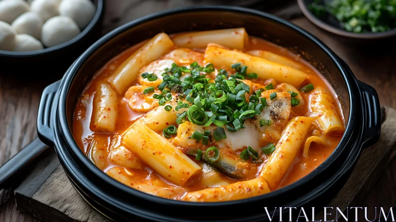 Authentic Korean Spicy Tteokbokki Dish AI Image