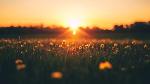 Floral Field at Dusk