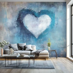 Blue Heart Painting Home Decor