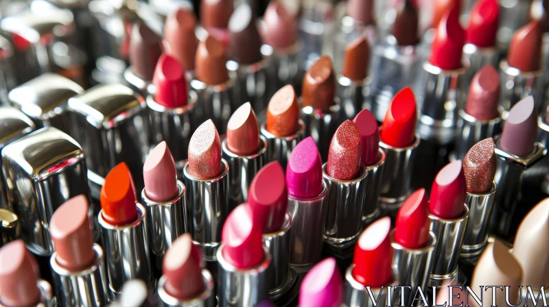 Captivating Lipstick Collection: Vibrant Shades in Close-Up AI Image